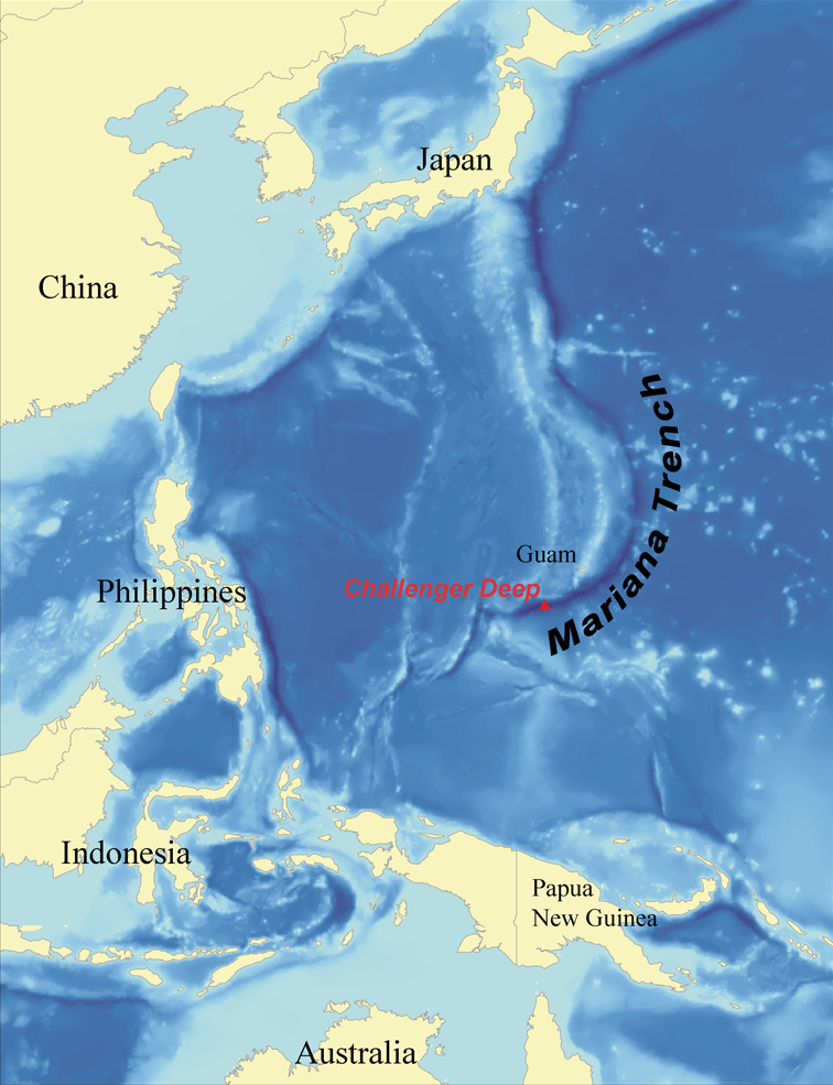 Mariana trench map
